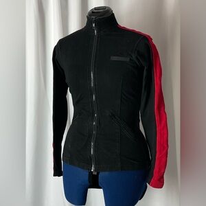 Ralph Lauren Women's Black and Red Scuba Style Top